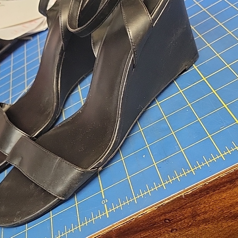 Norstrom Rack Carrie Wedge Black Sandal Sz 13M New - Picture 5 of 7